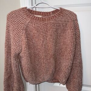 Altar'd State Textured Knit Sweater in Warm Pink